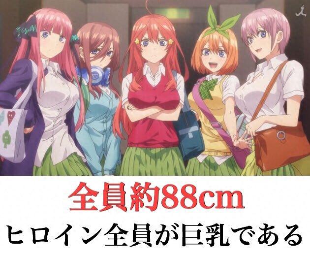 《五等分的花嫁》5姐妹都是巨乳，原因是作者的坚持？