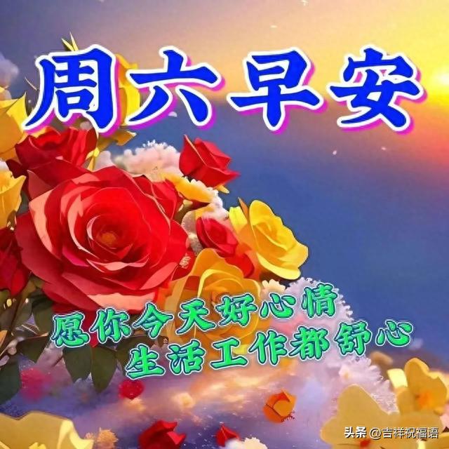 5月13日星期六精选美女早上好表情祝福，岁岁常欢愉，年年皆胜意