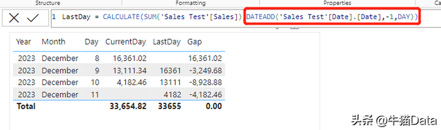 Power BI 日环比如何计算？