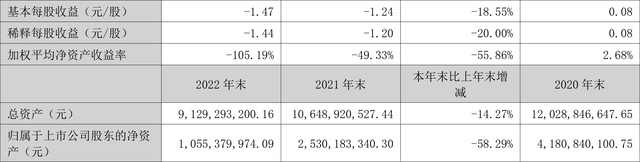 宝鹰股份：2022年亏损21.88亿元