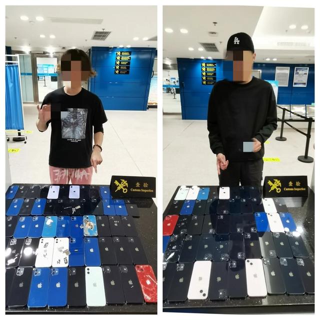 两名同行旅客绑藏100台旧手机进境，被青茂海关查获