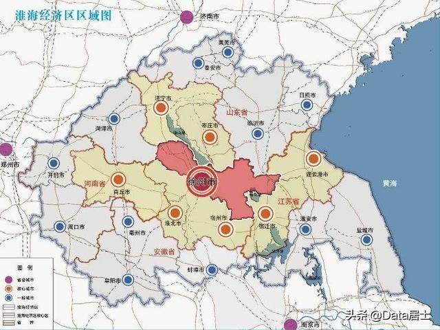 淮海经济区三个主要经济城市数据，徐州规模大，济宁扎实临沂活跃
